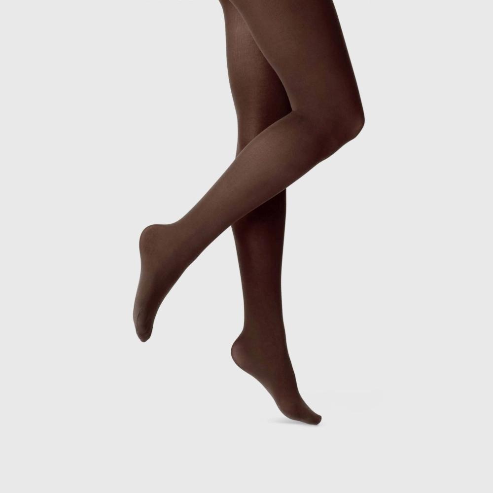 Womens 50D Opaque Tights - A New Day Brown M/L Product Image