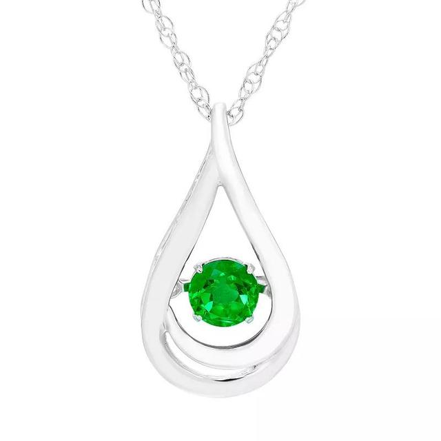 Boston Bay Diamonds Sterling Silver Brilliance-in-Motion Lab-Grown Alexandrite Teardrop Pendant Necklace, Womens Product Image