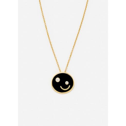 PENDENTIF PETIT SOURIRE ONYX OR JAUNE Product Image