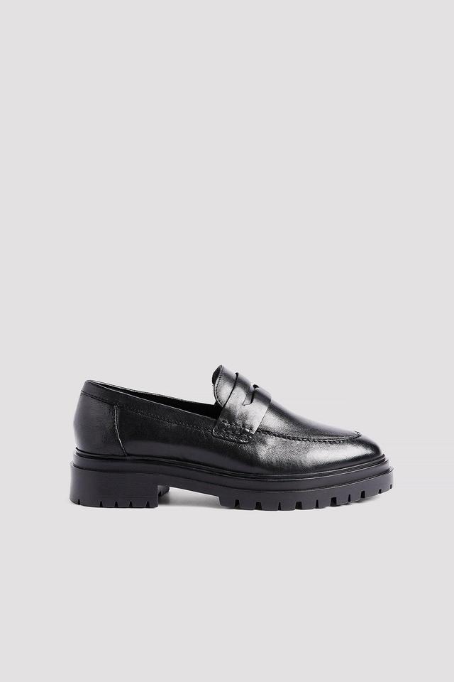 Leather Rounded Toe Loafers Product Image