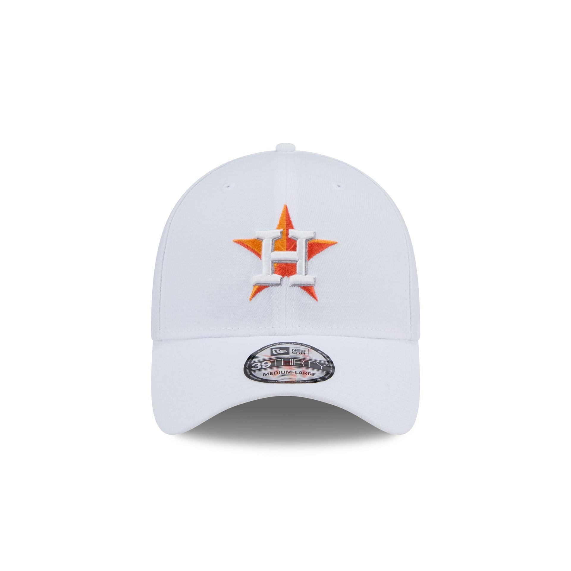 Houston Astros Optic White 39THIRTY Stretch Fit Hat Male Product Image