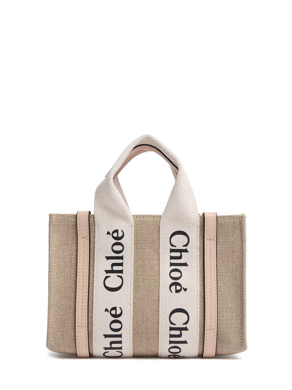 Small Woody Canvas Top Handle Bag In Pink Product Image