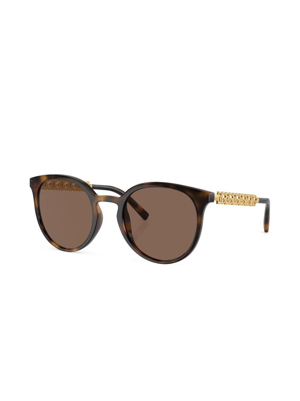 DOLCE & GABBANA Sonnenbrille Mit Rundem Gestell In Brown Product Image