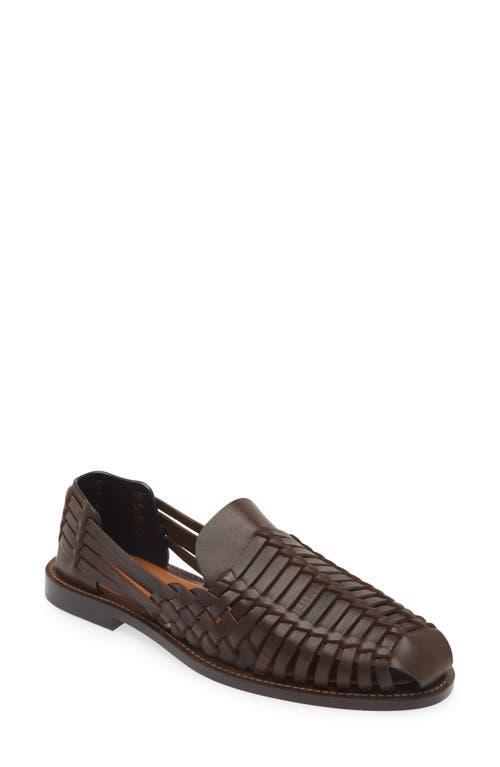 Mens Woven Leather Sandals Product Image