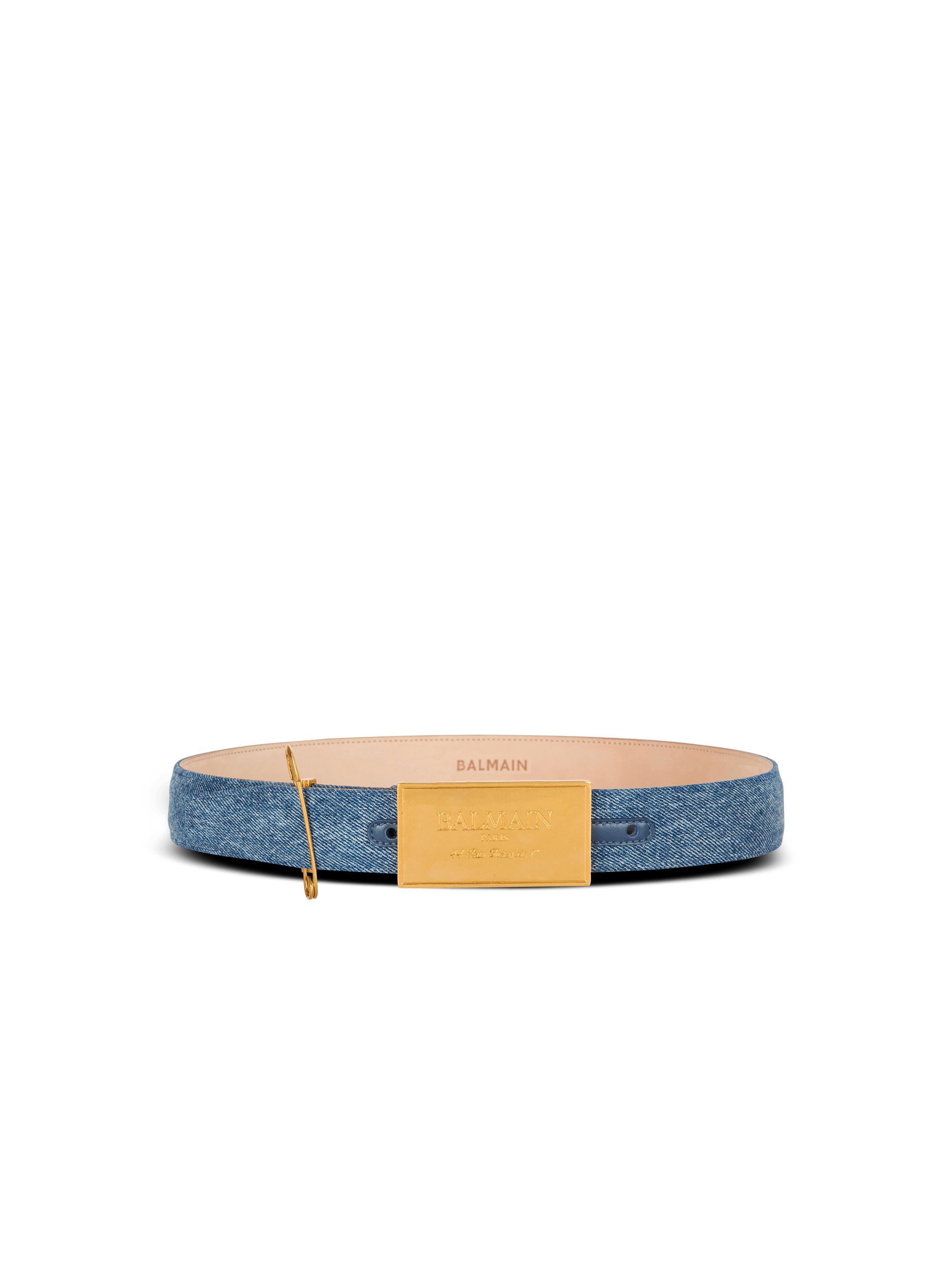 Denim belt with safety pin Product Image