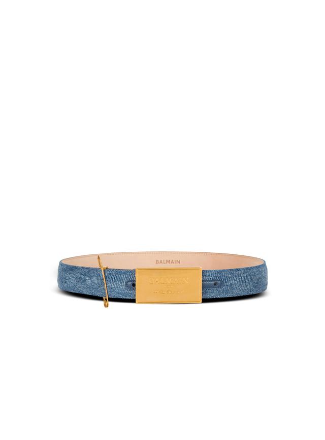 Denim belt with safety pin Product Image