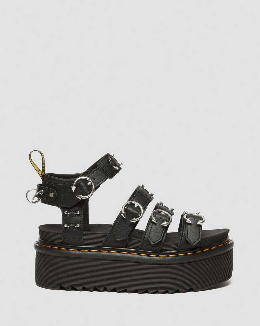 Blaire Piercing Leather Platform Sandals Product Image