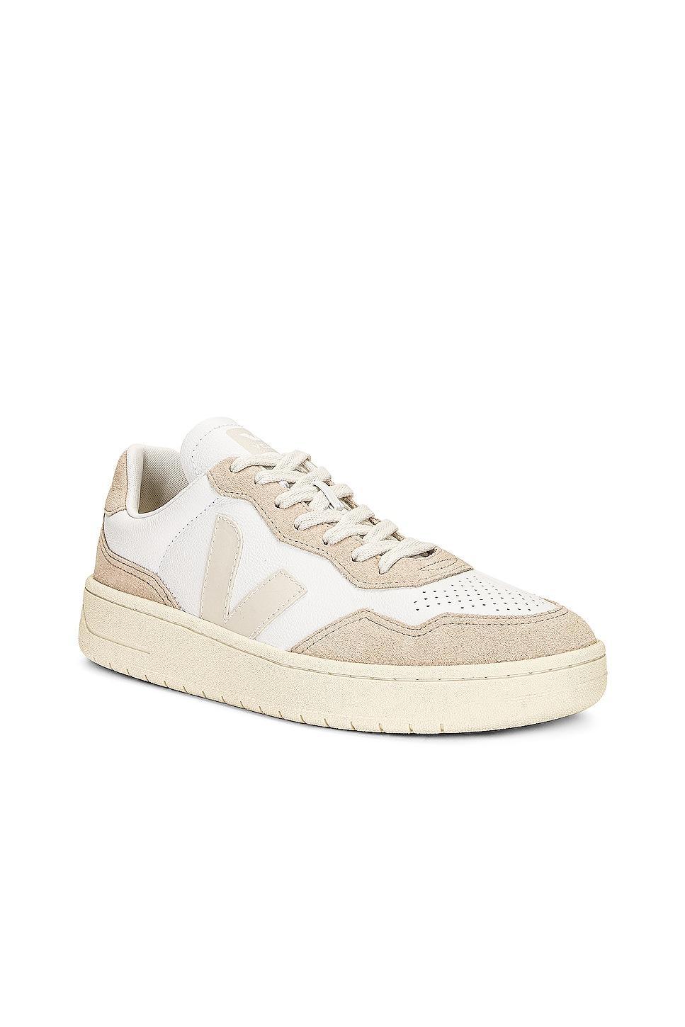 Veja V-90 Sneaker in Extra White & Pierre - White. Size 42 (also in ). Product Image