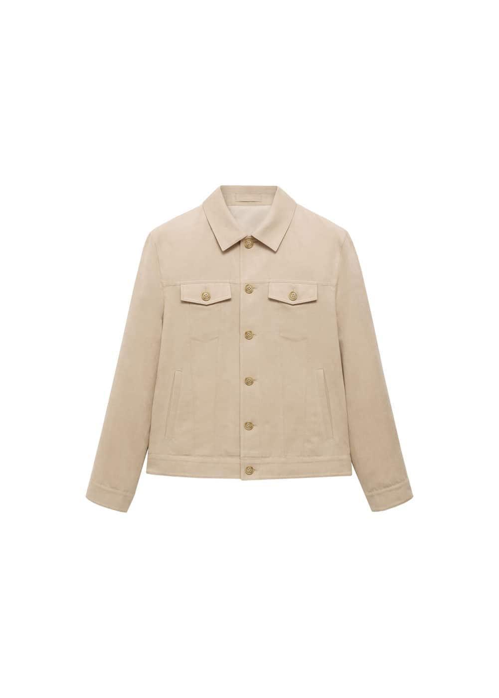 MANGO MAN - Suede-effect jacket with pockets beigeMen Product Image