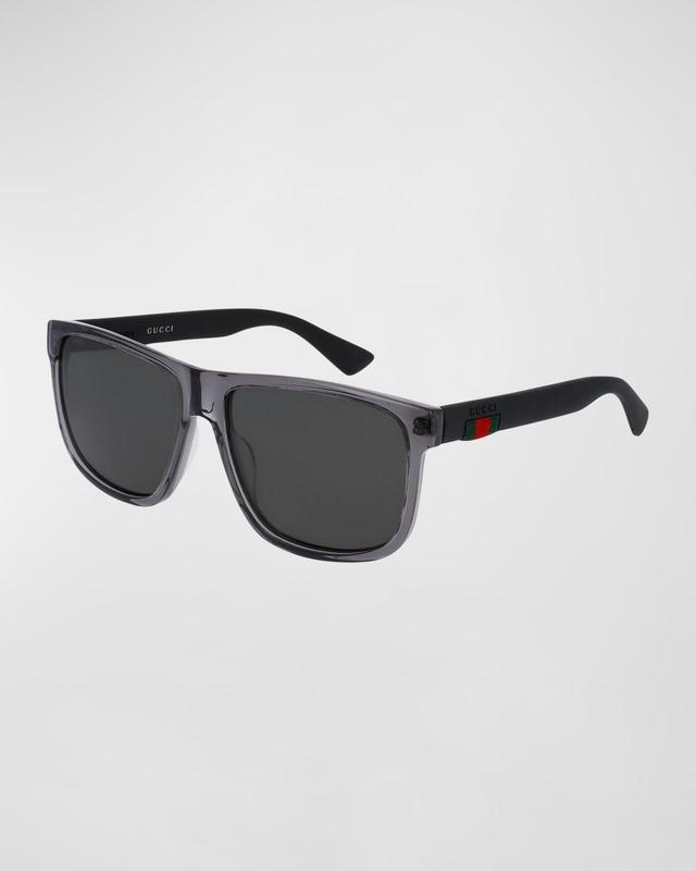 Polarized Square Acetate Sunglasses, Gray Product Image