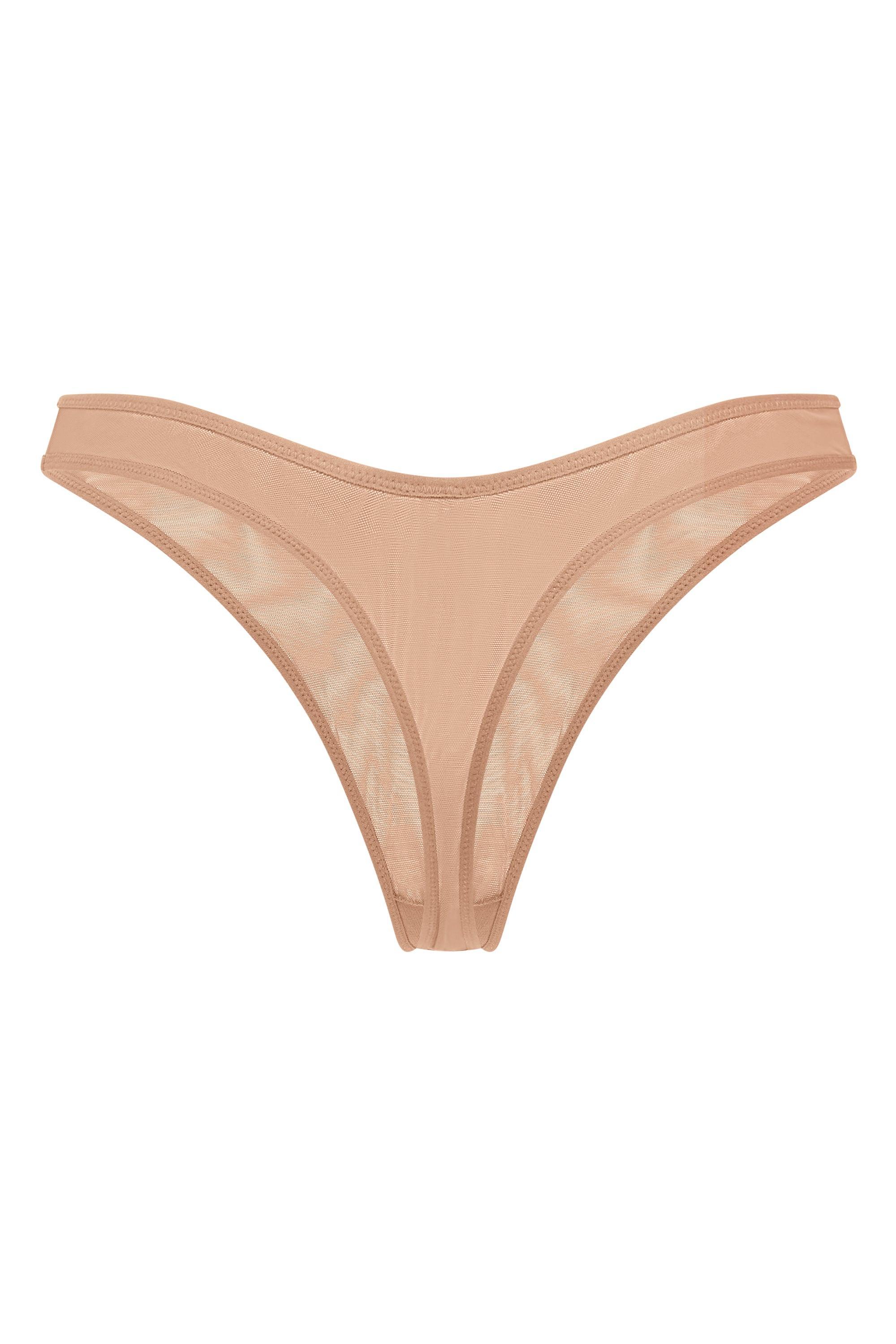 Soft Mesh Thong in Warm Peach Product Image