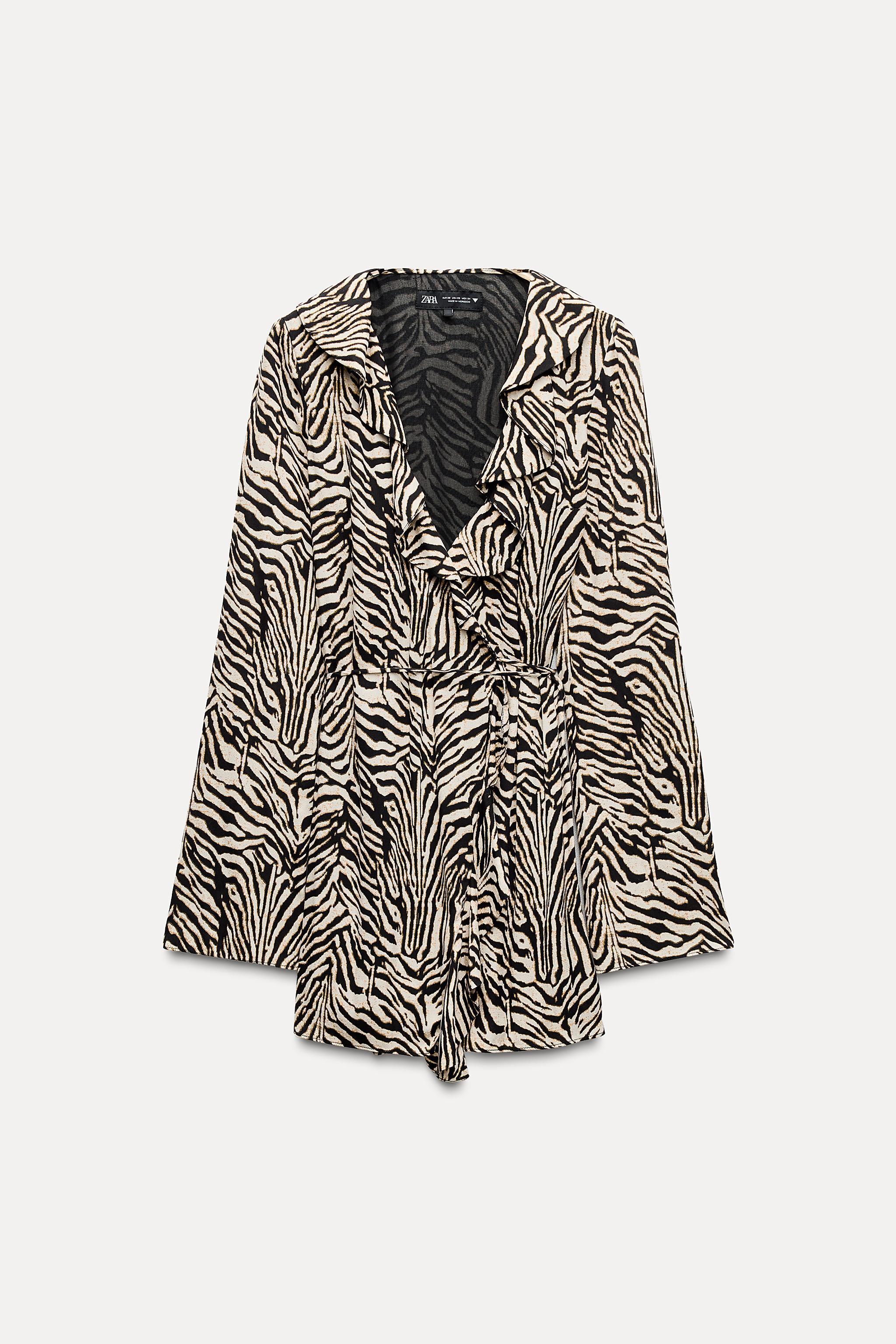 RUFFLED ANIMAL PRINT DRESS Product Image