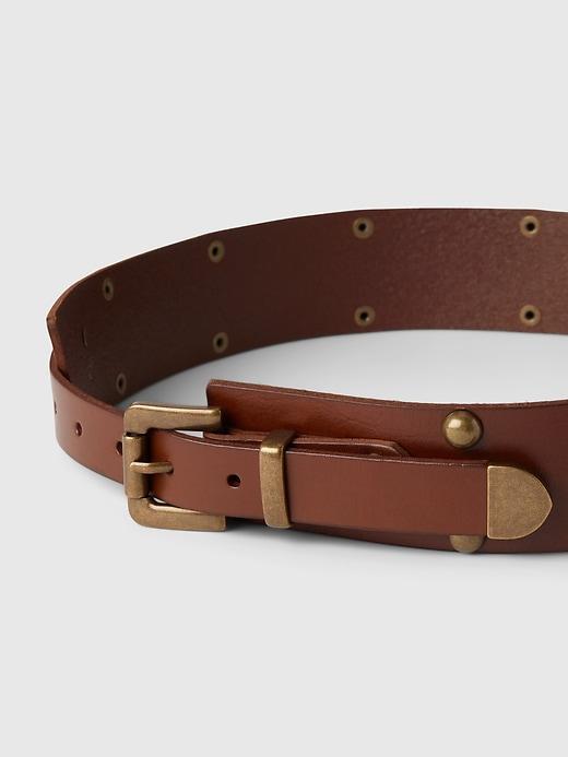 Leather Studded Wide Belt Product Image