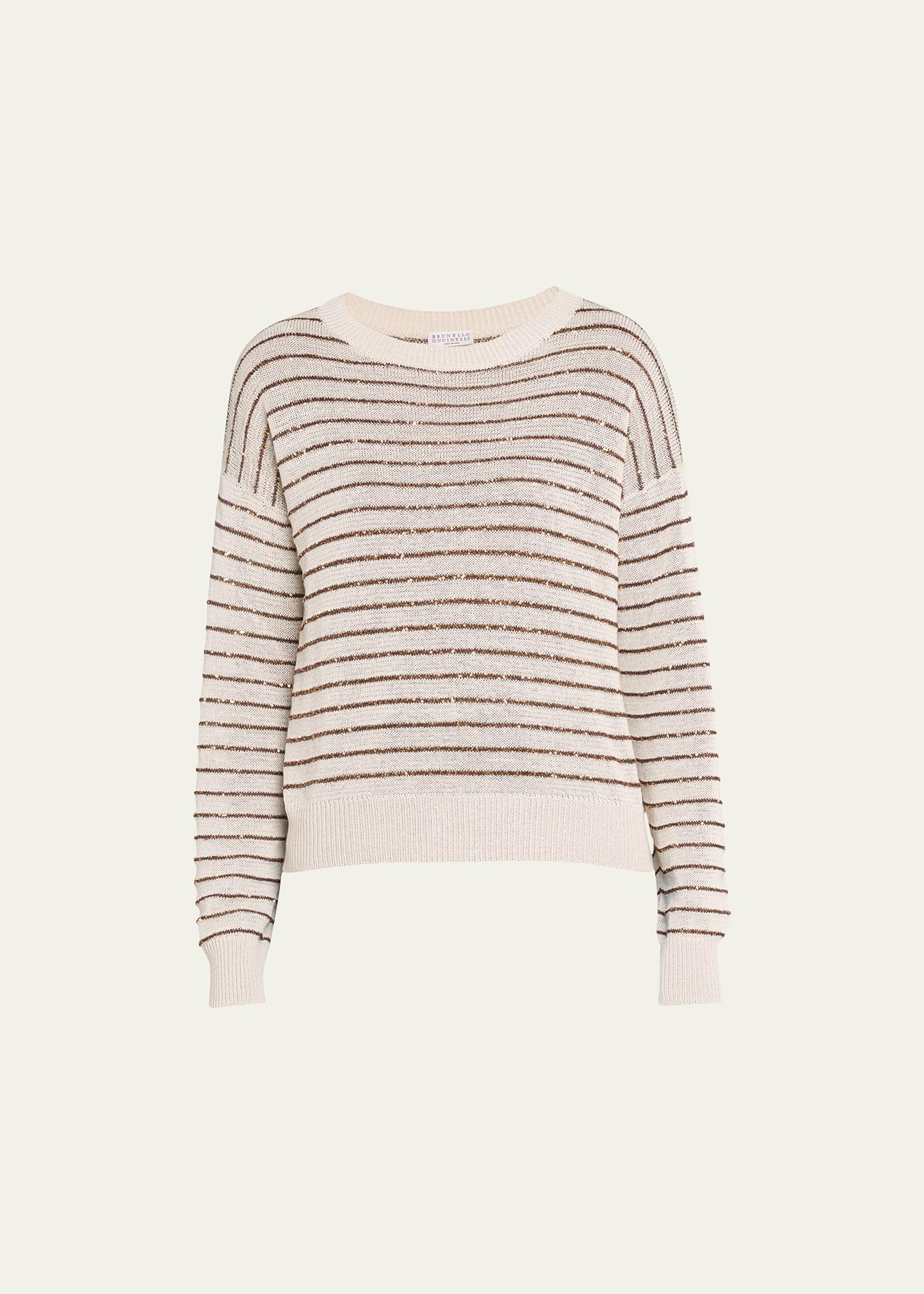 Womens Cotton Dazzling Stripes Sweater Product Image