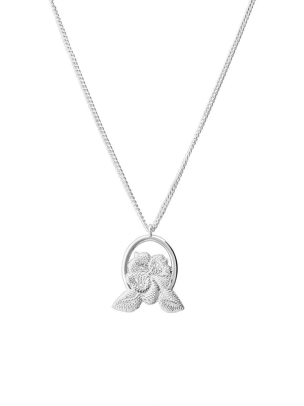 Womens Bordados Sterling Silver Flower Pendant Necklace Product Image