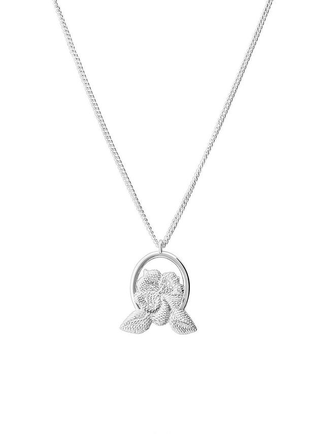 Womens Bordados Sterling Silver Flower Pendant Necklace Product Image