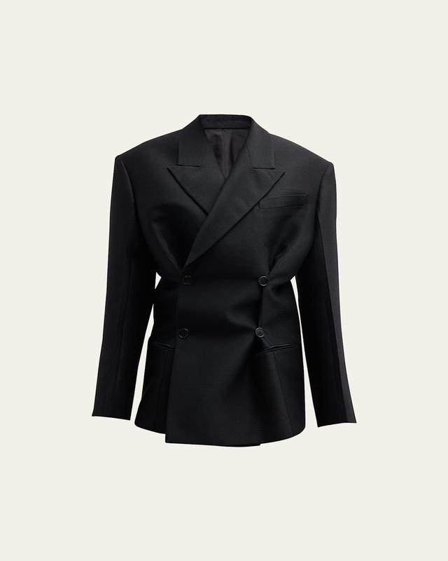 The Row Cosima Double Breasted Wool & Silk Blazer Product Image