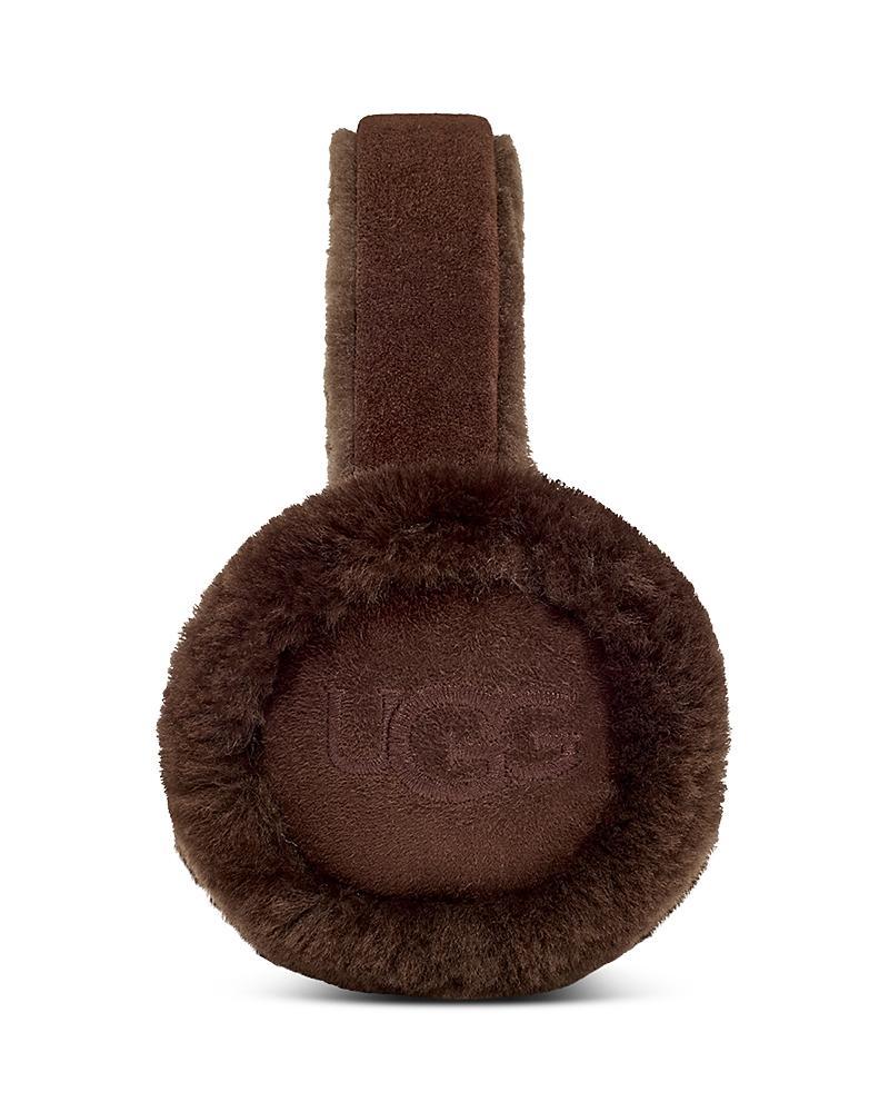 UGG Womens Sheepskin Embroidery Earmuff Earmuffs in Black Product Image