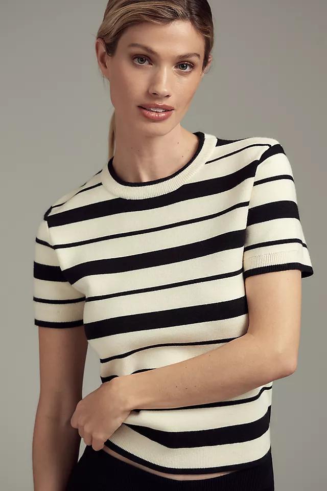 English Factory Short-Sleeve Striped Knit Sweater Product Image