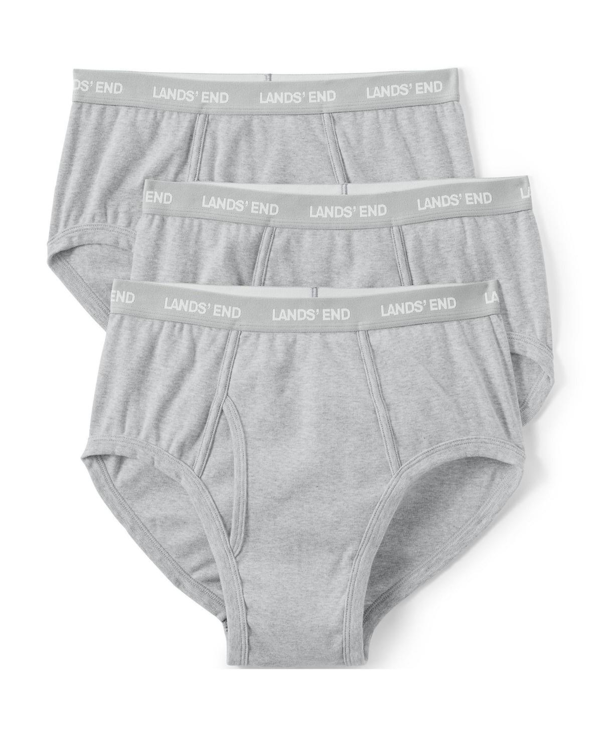 Big & Tall Lands End 3-pack Knit Briefs, Mens Gray Grey Product Image