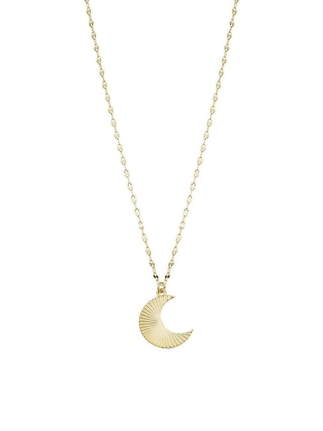 Womens 14K Yellow Gold Moonburst Pendant Necklace Product Image