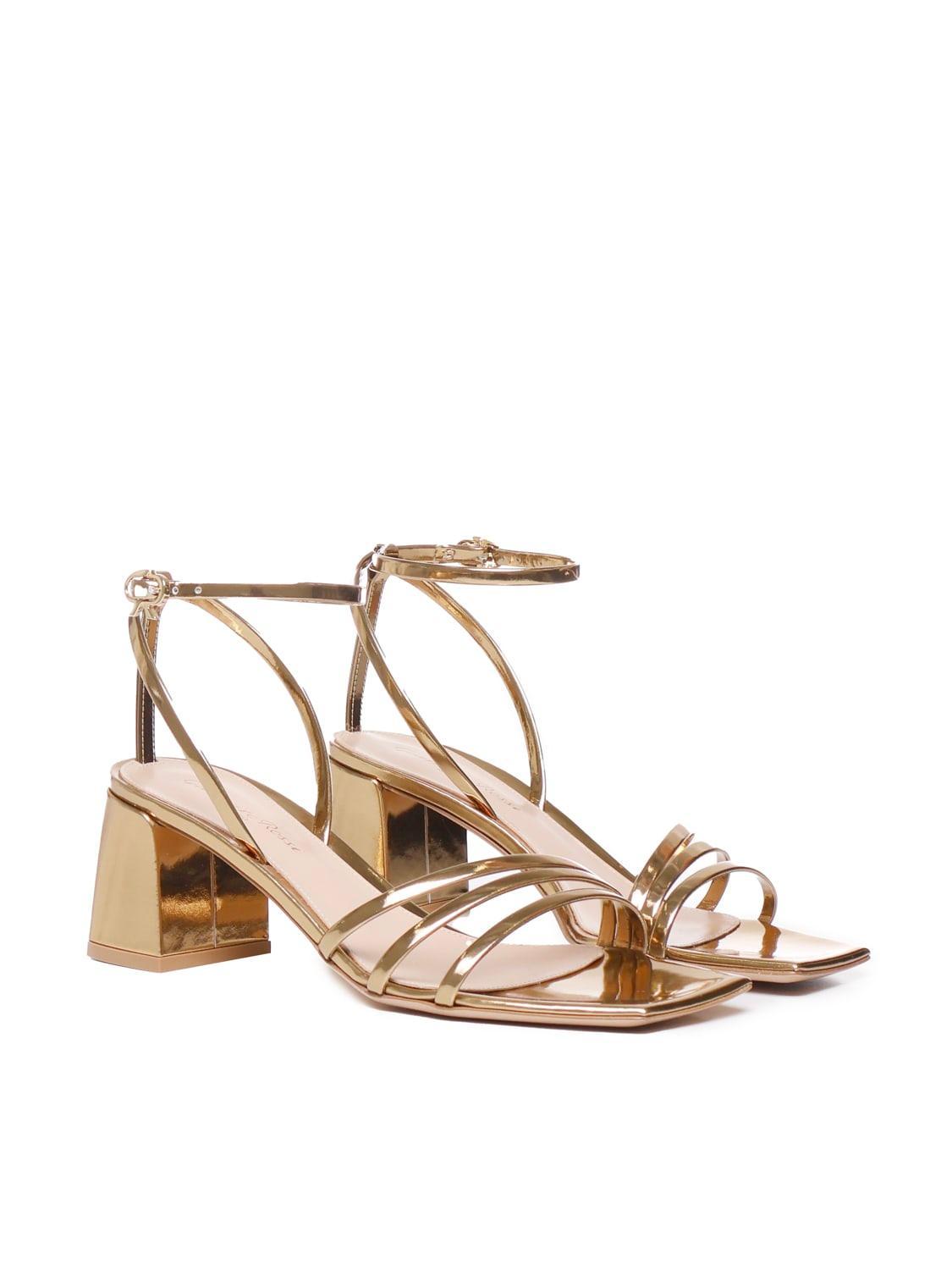 GIANVITO ROSSI Patent Leather Sandals In Beige Product Image