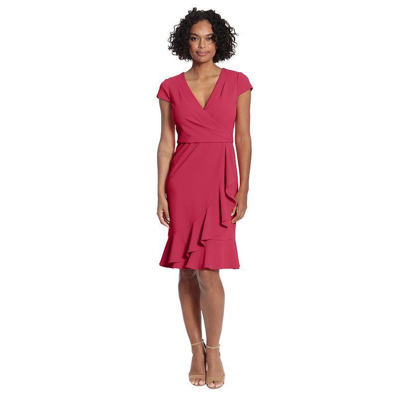 Womens London Times Cascade Ruffle Faux-Wrap Dress Product Image