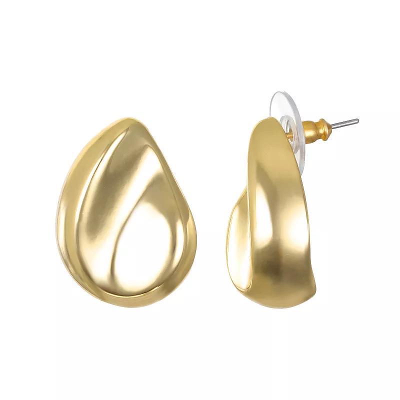 Emberly Gold Tone Organic Teardrop Stud Earrings, Womens, None Product Image