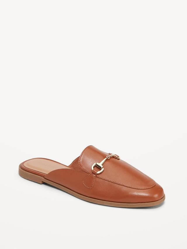 Faux-Leather Loafer Mule Shoes Product Image