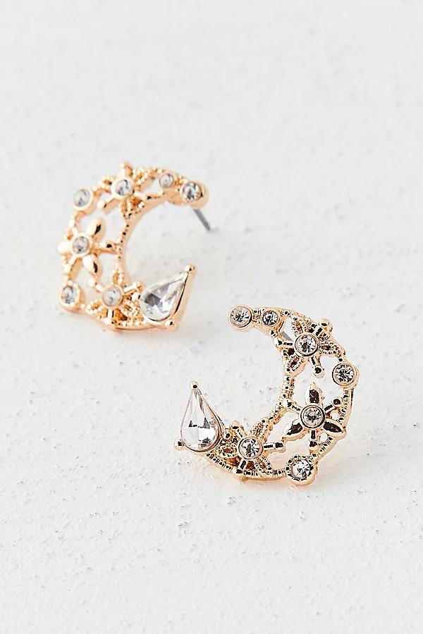 Rhinestone Crescent Moon Earring Womens at Urban Outfitters Product Image