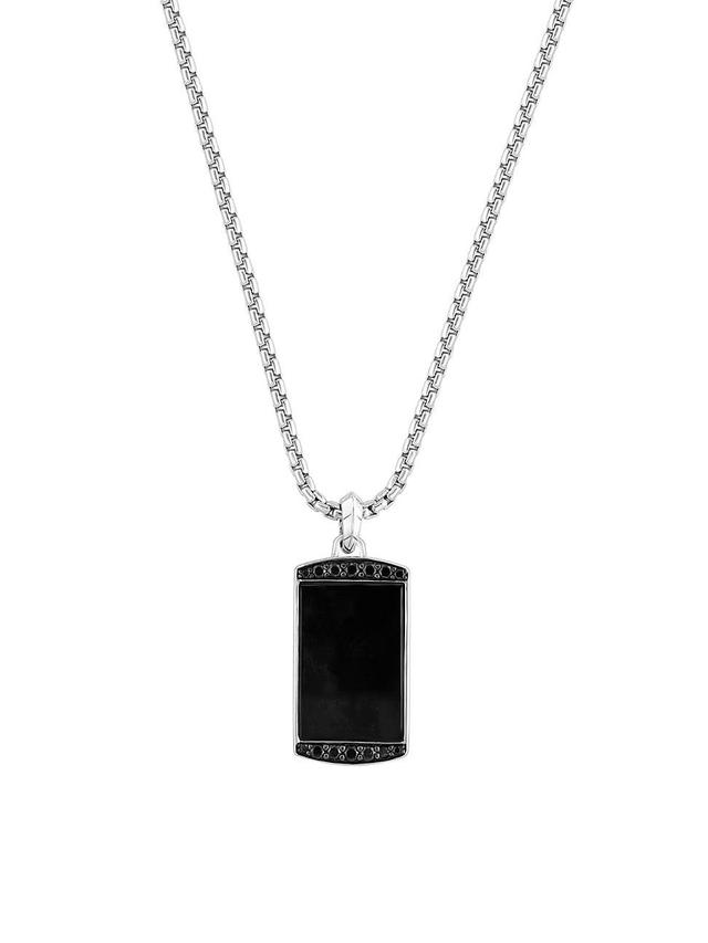 Mens COLLECTION Sterling Silver, Black Spinel, & Onyx Pendant Necklace Product Image