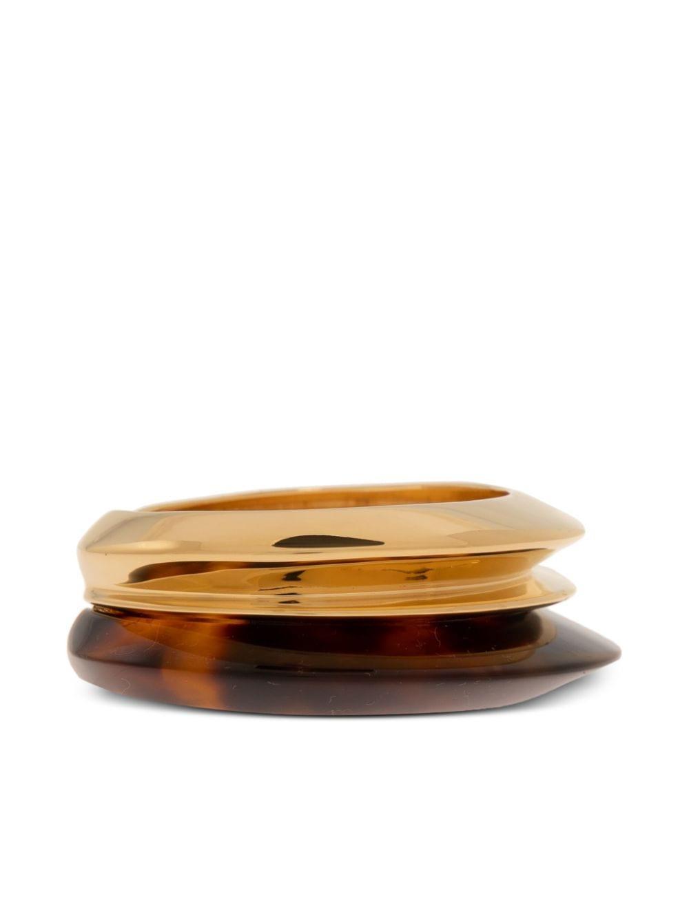 Tortoiseshell Duet Cuff Bracelet In Gold Product Image