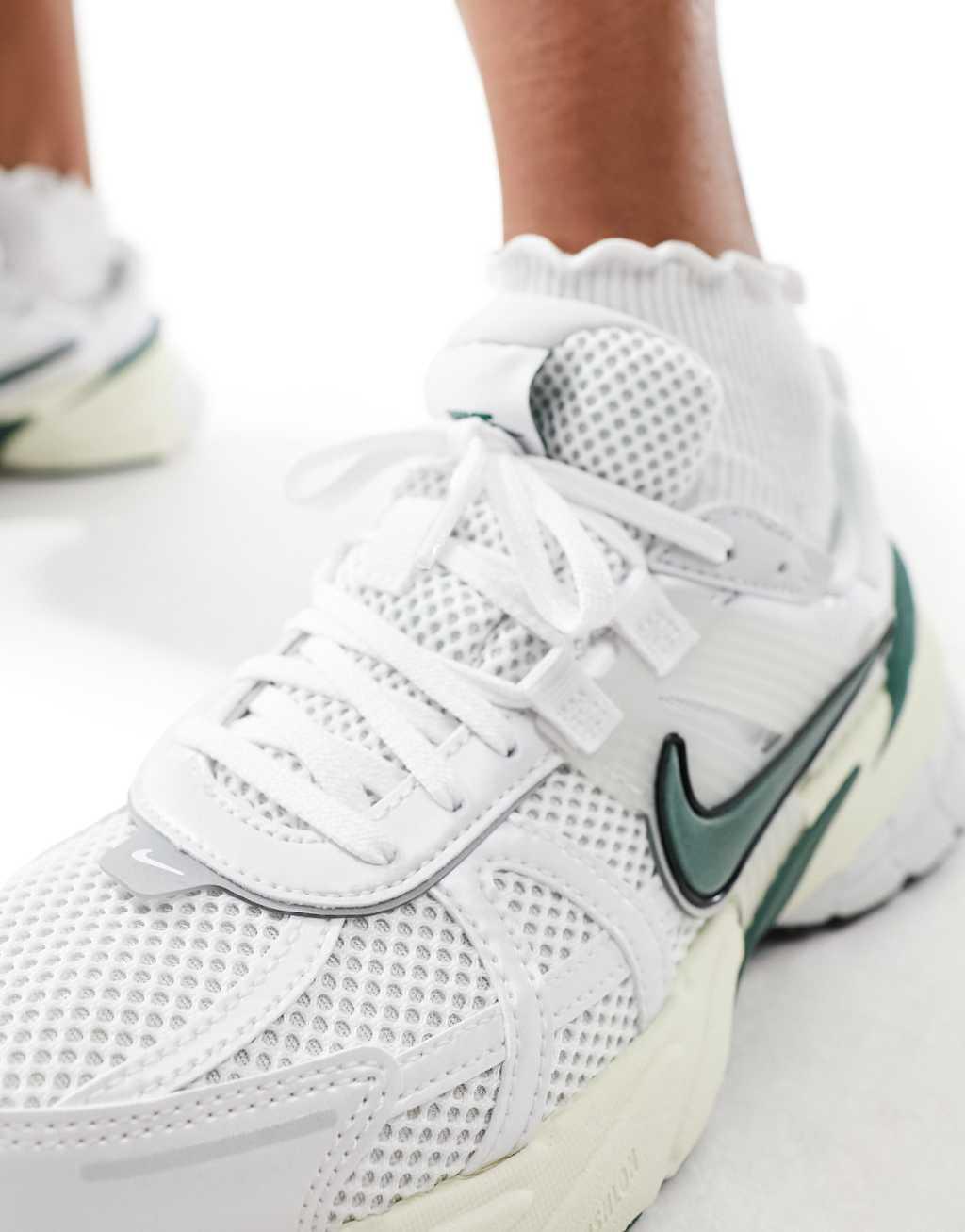 Nike V2K Run sneakers in white and green Product Image