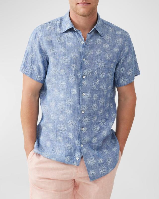 Mens Carleton Embroidered Chambray Short-Sleeve Shirt Product Image