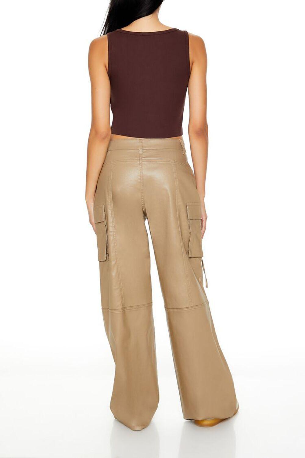 Metallic Mid-Rise Cargo Pants | Forever 21 Product Image