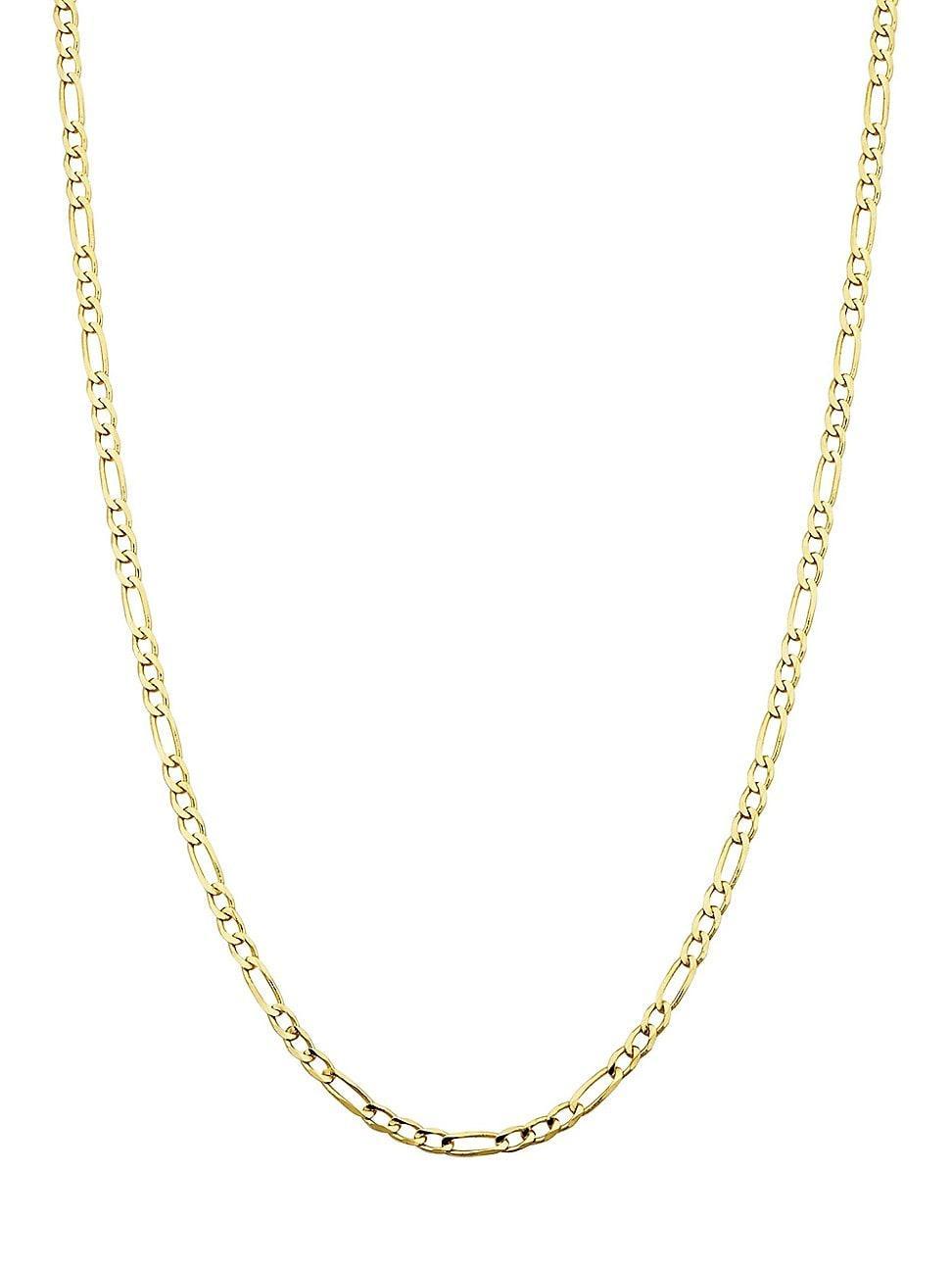 Womens 14K Yellow Solid Gold Florentine Figaro Petite Necklace Product Image