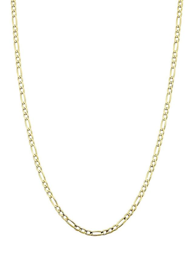 Womens 14K Yellow Solid Gold Florentine Figaro Petite Necklace Product Image