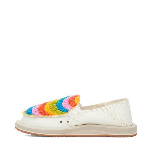 Womens Sanuk Donna Rainbow Slip-On Casual Shoe - White / Multicolor Product Image