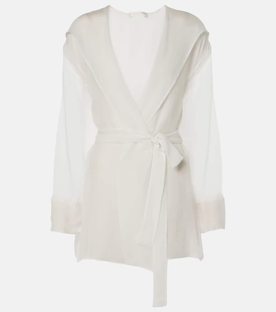 MAX MARA Silk Chiffon Jacket In White Product Image