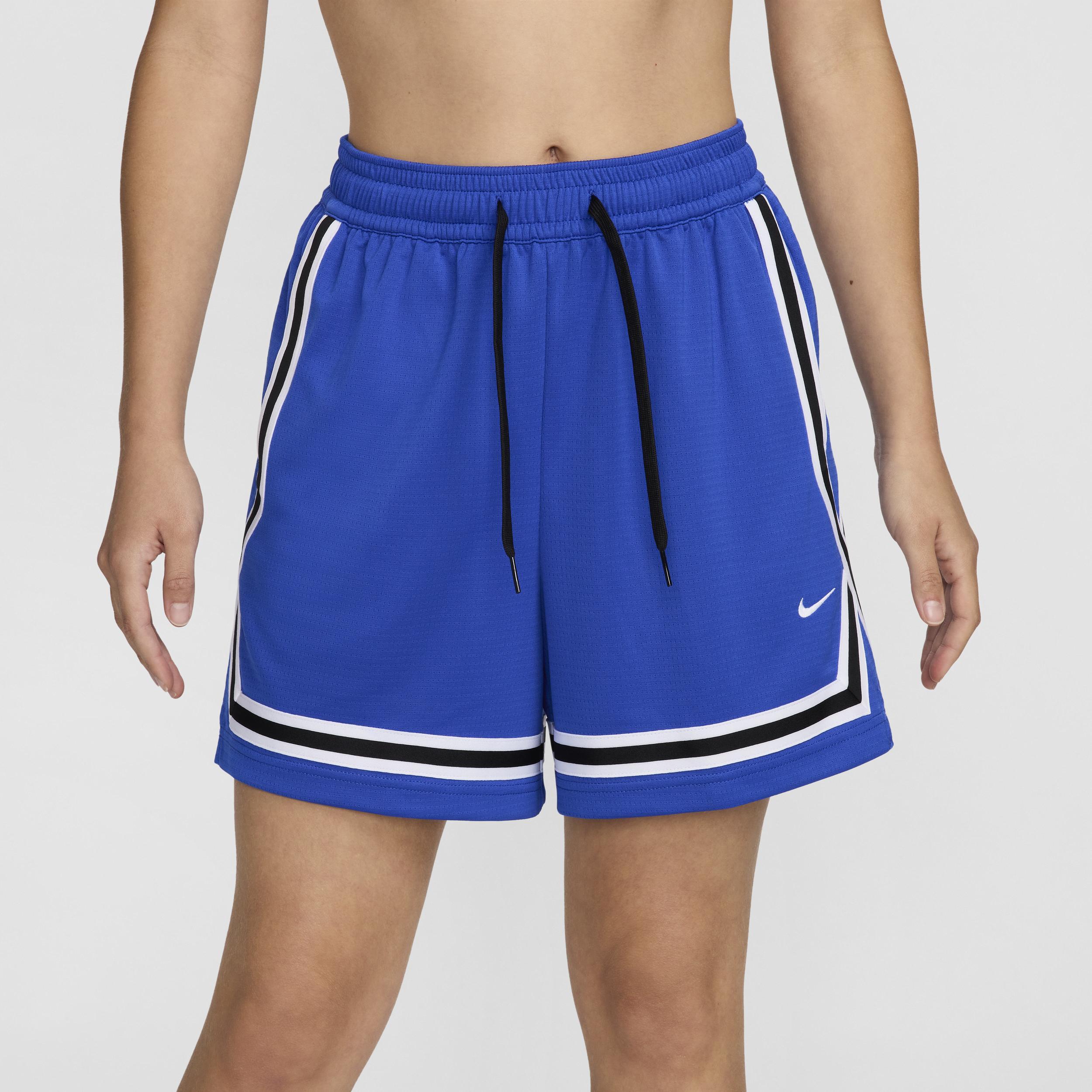 Nike Womens Nike Dri-FIT Crossover 5 Shorts - Womens White/Hyper Royal/Black Product Image