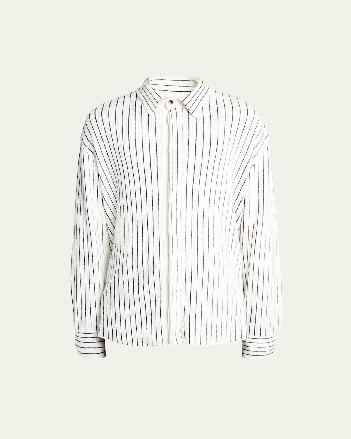 Mens Pinstripe Knit Sport Shirt Product Image