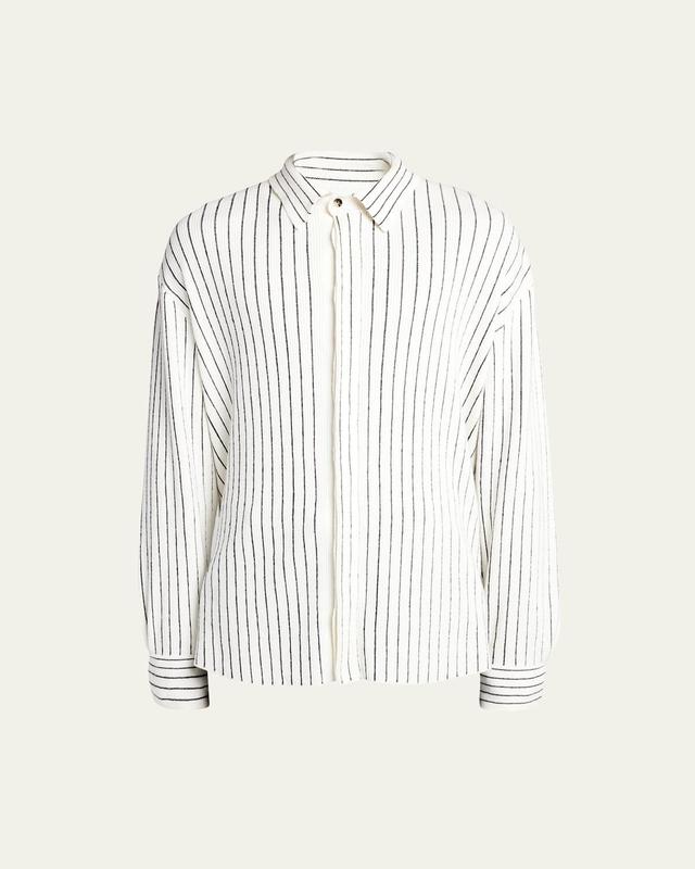 Mens Pinstripe Knit Sport Shirt Product Image