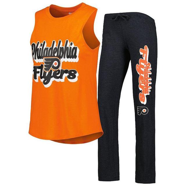 Womens Concepts Sport Orange/Black Philadelphia Flyers Meter Muscle Tank Top & Pants Sleep Set FLY Orange Product Image