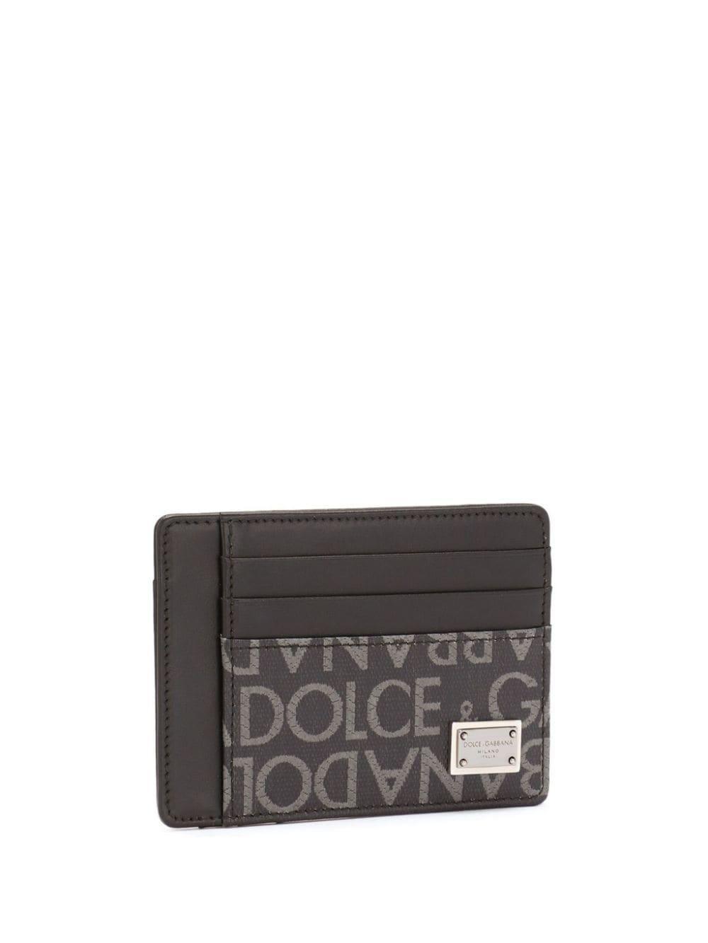 Allover Logo Card Case In Black Product Image