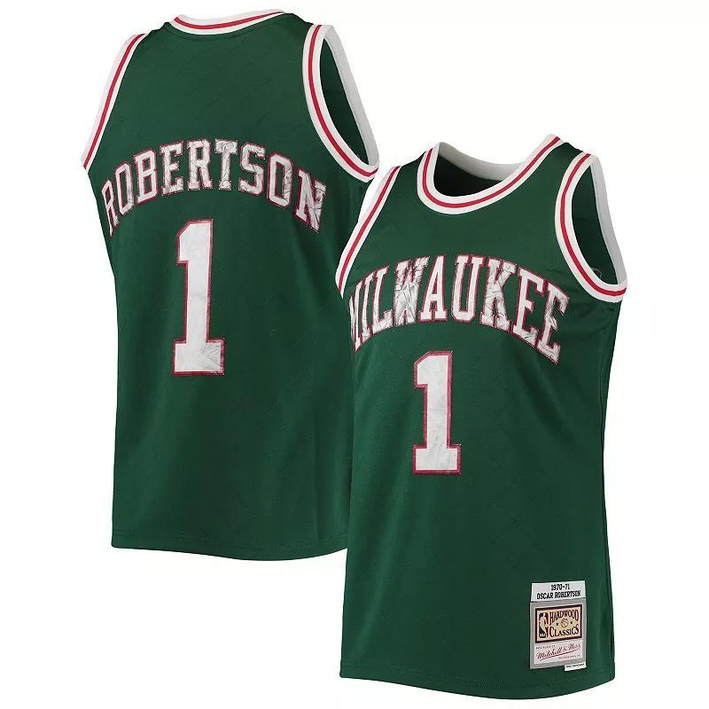 Mens Mitchell & Ness Oscar Robertson Milwaukee Bucks 1970-71 Hardwood Classics 75th Anniversary Diamond Swingman Jersey Product Image