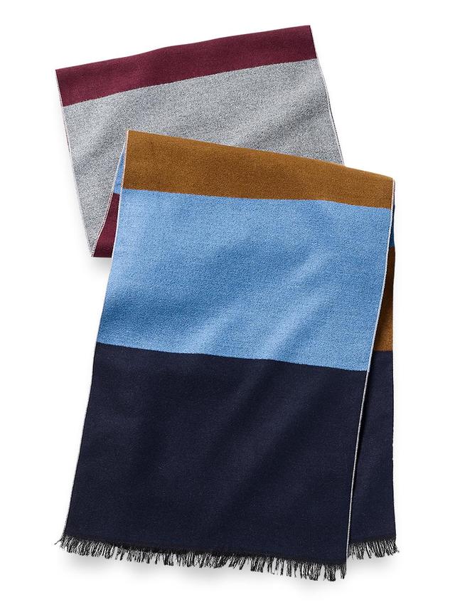 Color Block Brushed Silk Scarf - Navy Multi Product Image