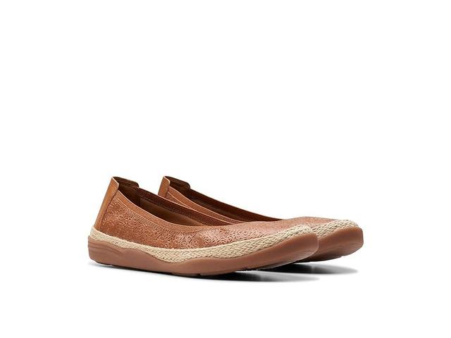 Clarks Elaina Rae Leather) Women's Flat Shoes Product Image