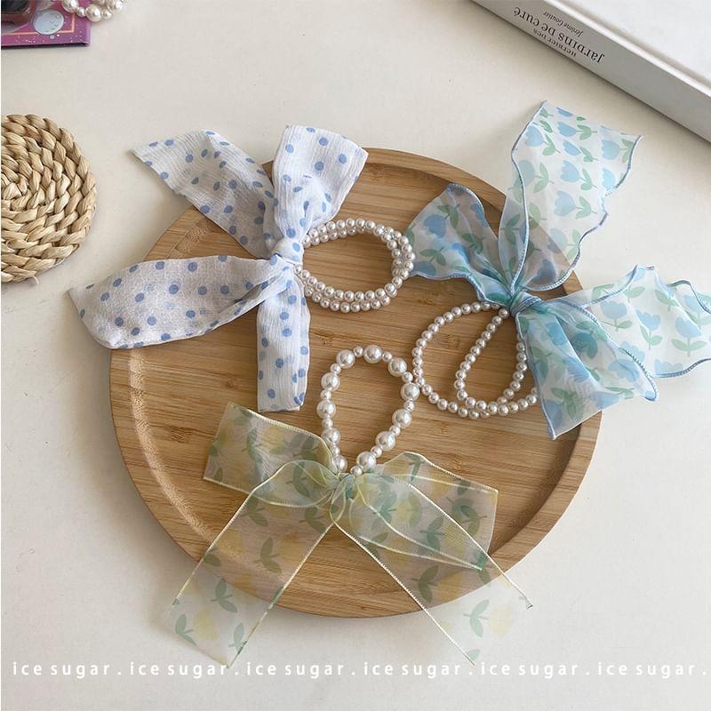 Beaded Bow Hair Tie Product Image