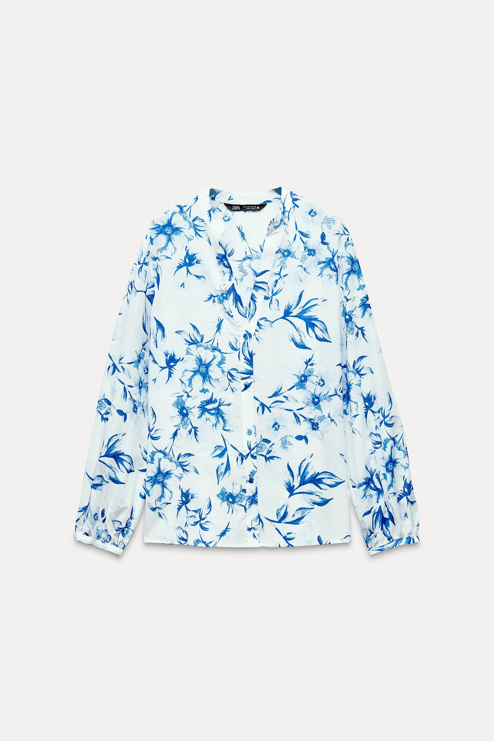 PRINTED COTTON BLOUSE Product Image