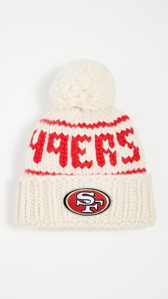 Lele Sadoughi White 49ers Beanie with Yarn Pom Pom | Shopbop Product Image